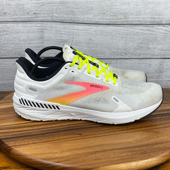 Brooks Launch GTS 9 White Pink Yellow Running Shoe 1103871D148 Men’s Size 14 main image 6